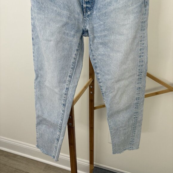 Moussy Lt Wash Slim Straight Crop Jean (Sz 24) 100% Cotton Mid Rise Button Front - Picture 5 of 11